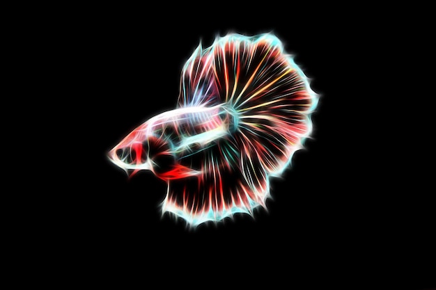 Beauty neon light of betta fish