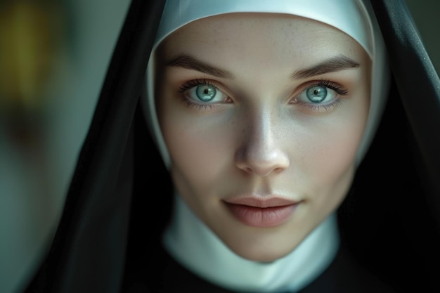 Photo beauty nun female generate ai