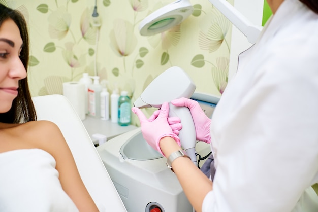 beauty parlor, laser hair removal, doctor and patient