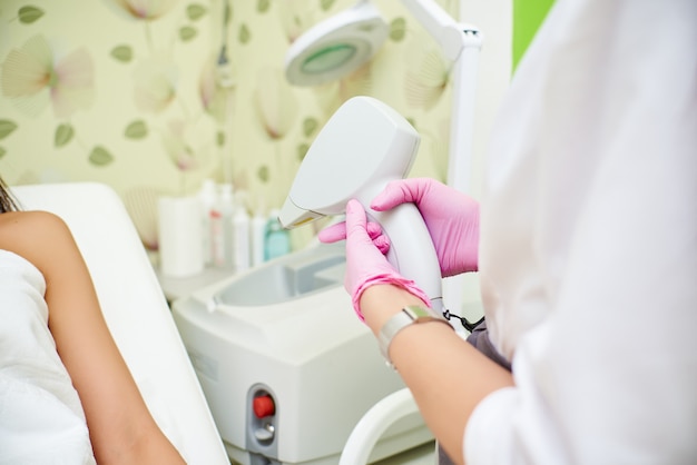 beauty parlor, laser hair removal, doctor and patient