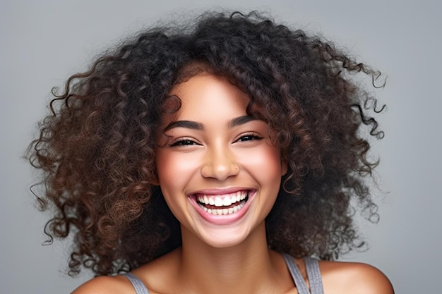 Beauty portrait of african american woman with clean healthy skin