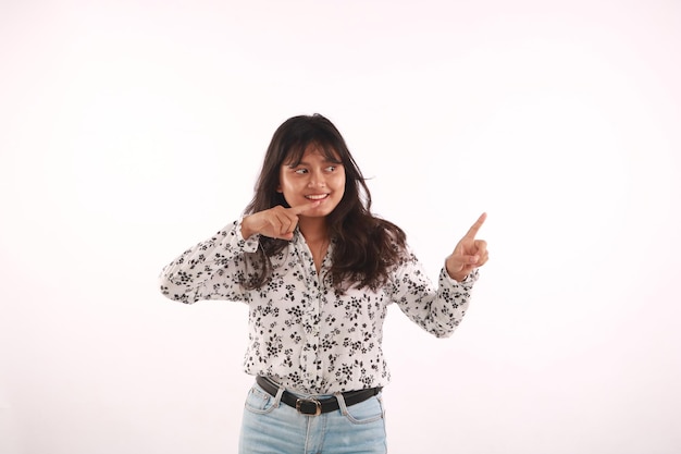 Beauty portrait of female face on white background