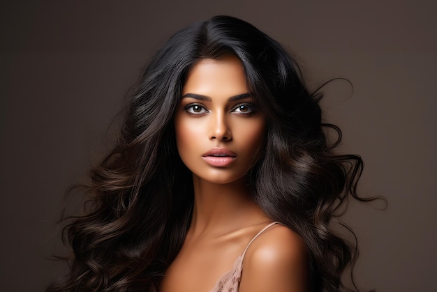 beauty portrait of an indian brunette model