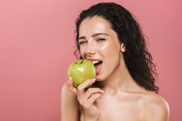 Beauty portrait of a pretty young topless woman