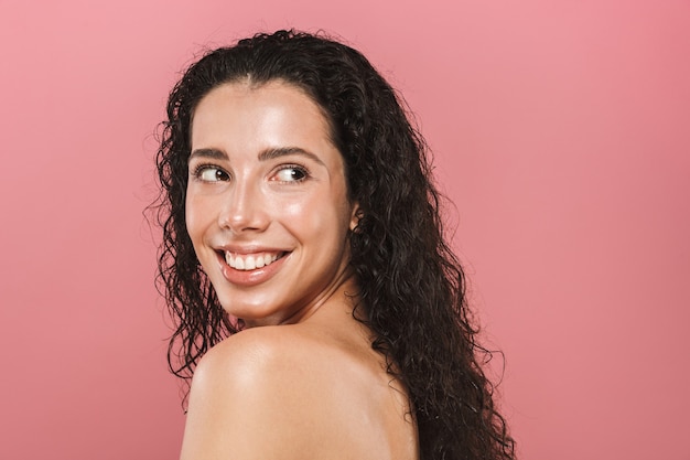 Beauty portrait of a pretty young topless woman