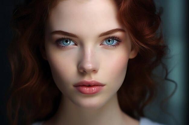 Beauty portrait of a sensual young woman with healthy skin