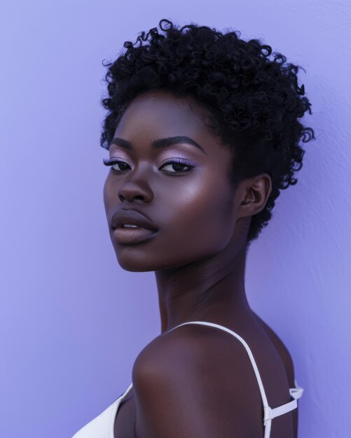 Photo beauty portrait of a young african american woman isolated with copy space for text