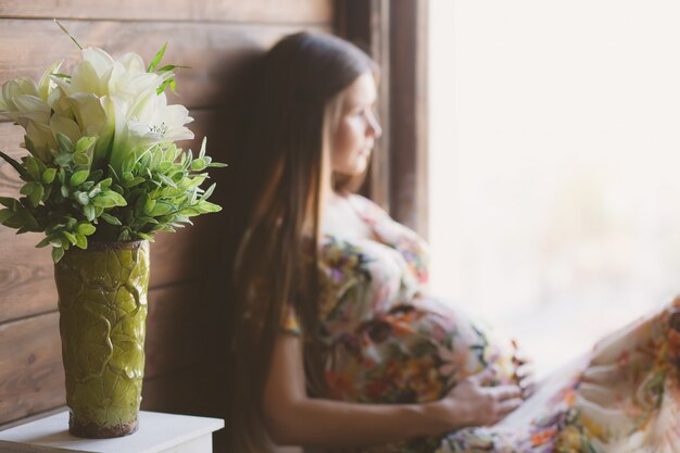 Photo beauty pregnant woman