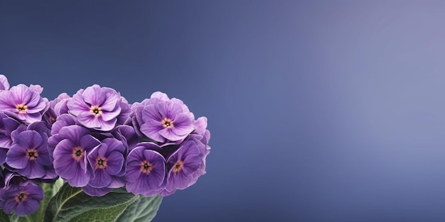 Beauty primula flower garden decoration copy space blurred background Generative AI