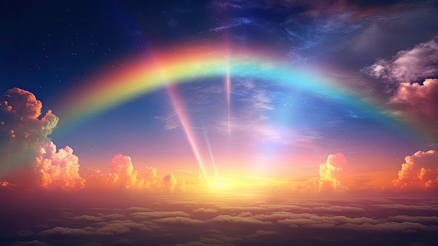 Beauty rainbow with star