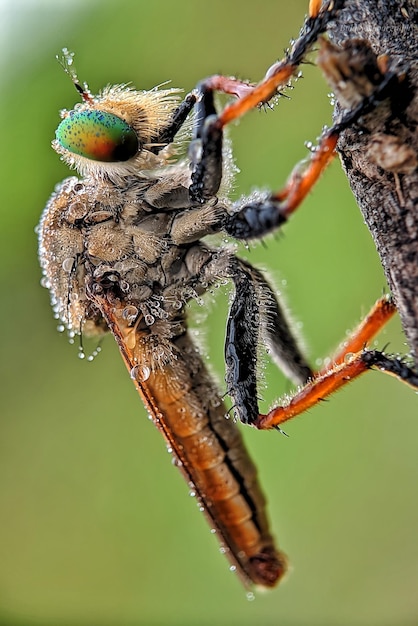 Beauty roberfly rain shower