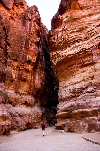 Beauty of rocks and ancient architecture in petra jordan ancient temple in petra jordan