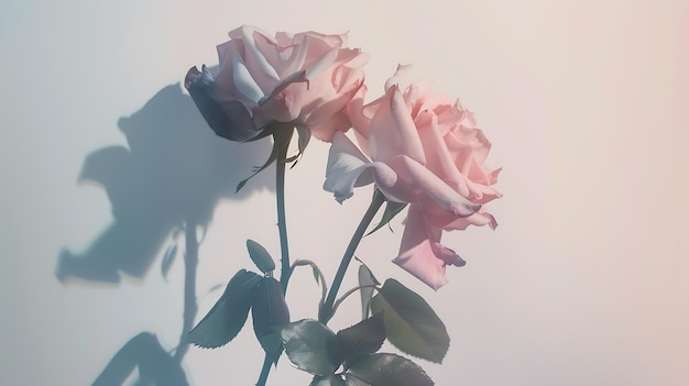 Beauty Roses flower on white background Generative AI