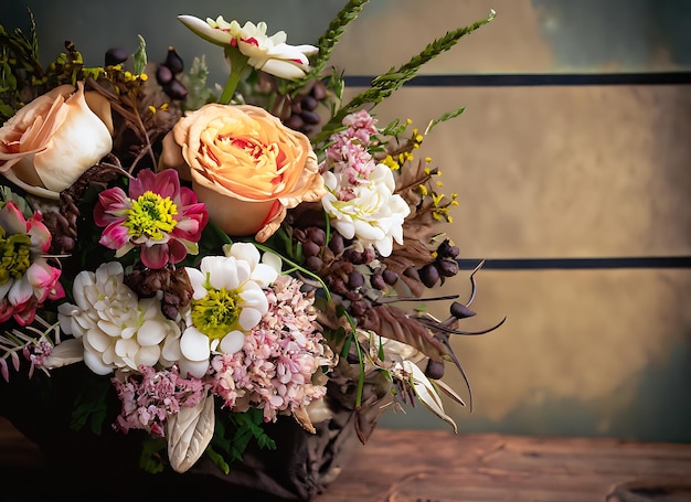 beauty in a rustic flower arrangement