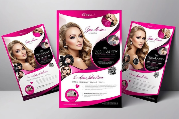 Photo beauty salon flyer template