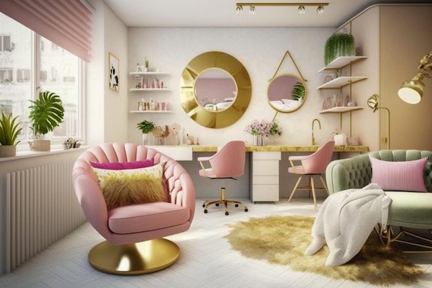 Photo beauty salon interior design ai generated