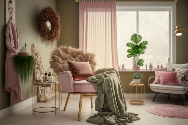 Photo beauty salon interior design ai generated