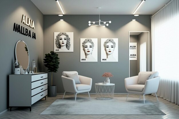 Beauty salon interior design ai generated