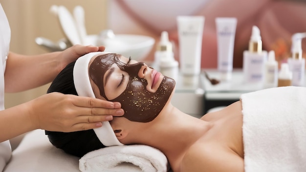 Photo beauty salon series facial mask