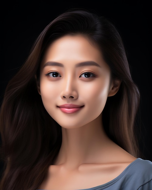 Beauty and skin care concept headshot of adorable and dreamy