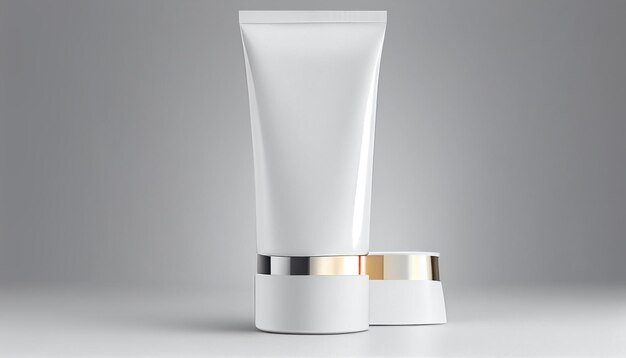 Beauty skin care product No text on White blank tube mockup