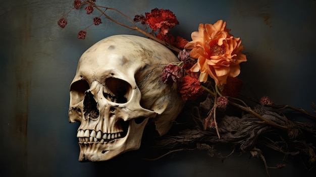 Beauty skull flower