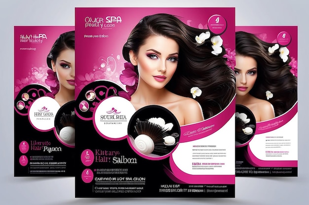 Beauty spa hair salon print ready flyer template design