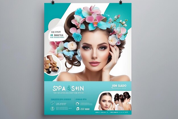 Beauty spa hair salon print ready flyer template design