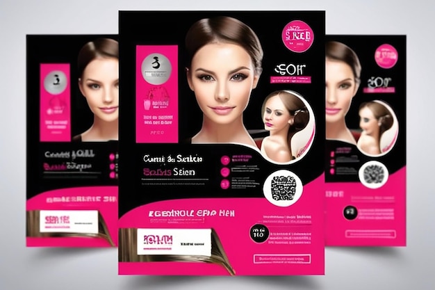 Beauty spa hair salon print ready flyer template design