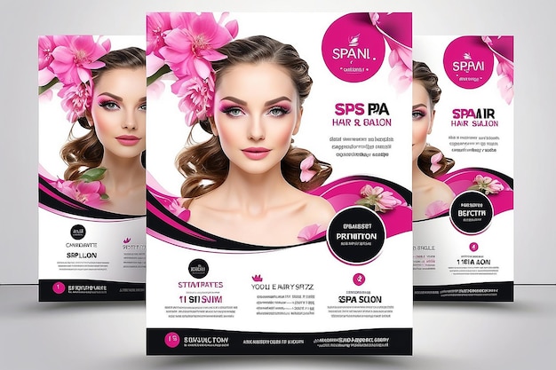 Beauty spa hair salon print ready flyer template design