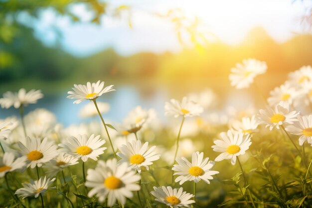 beauty of a summer field adorned with daisies