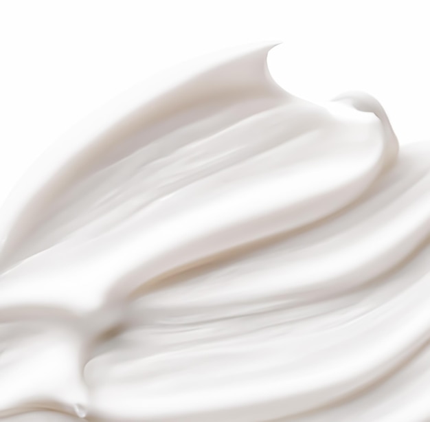 사진 아름다움 견본 및 화장품 질감 흰색 배경 생성 ai에 고립 된 흰색 크림 화장품 얼룩