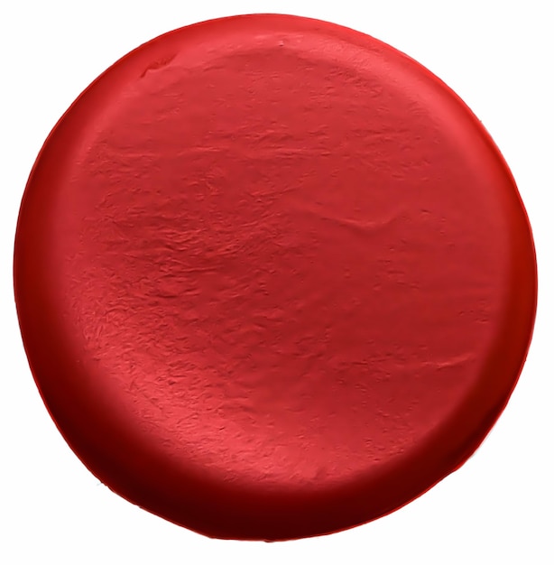 Образец красоты и косметическая текстура круглого круга красная помада или косметический образец блеска для губ изолированы на белом фоне генеративный AI