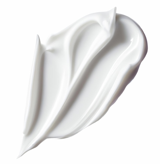아름다움 견본 및 화장품 질감 흰색 배경 생성 AI에 고립 된 흰색 크림 화장품 얼룩