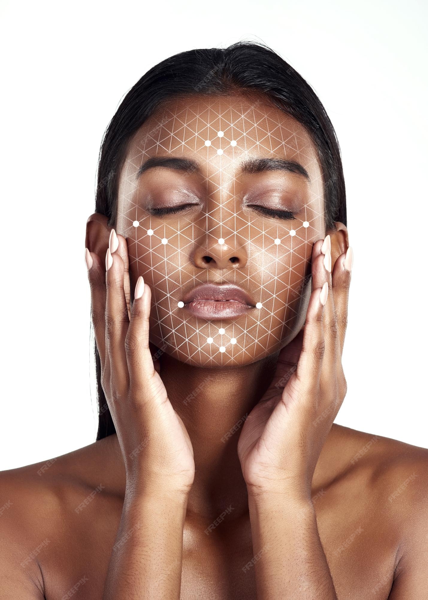 Premium Photo  Beauty technology and facial recognition for skincare 