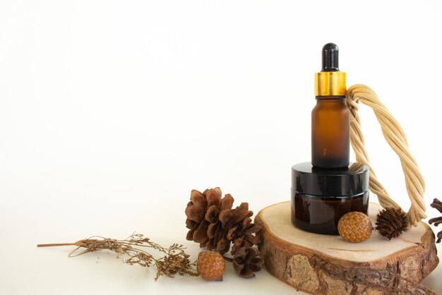 Beauty theme product. Rustic beauty product. Concept of aesthetic beauty product.