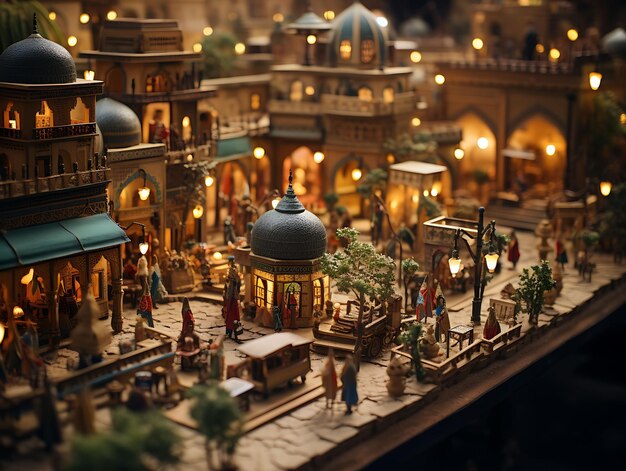 Beauty Tilt Shift With Unique And Creative Photoshoot of a bustling Egyptian souk taken wit