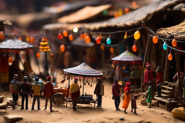 Beauty Tilt Shift With Unique And Creative Photoshoot of a bustling Kenyan market taken wit