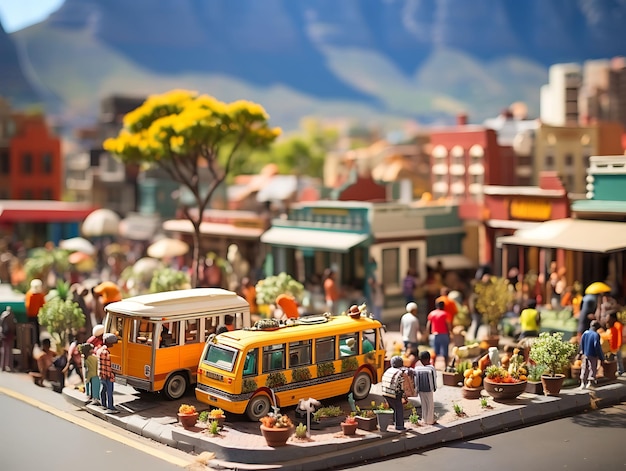 Beauty Tilt Shift With Unique And Creative Photoshoot of a bustling South African market ta