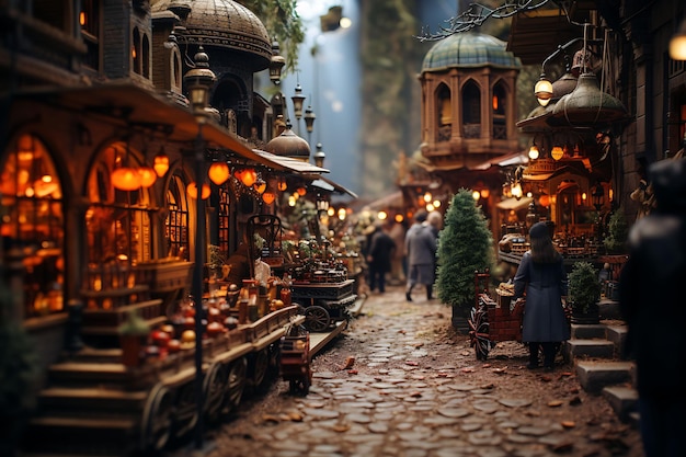 Beauty Tilt Shift With Unique And Creative Photoshoot of a bustling Turkish bazaar taken wi