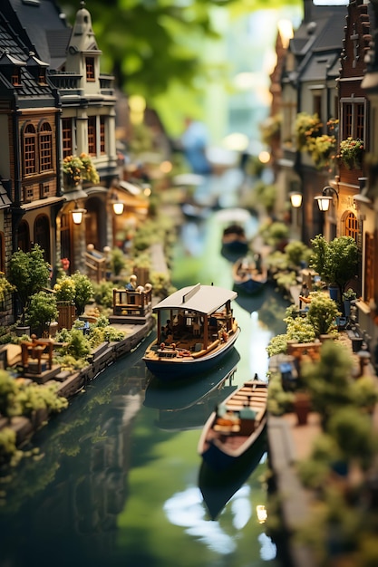 Beauty Tilt Shift With Unique And Creative Photoshoot of a charming Dutch village market ta
