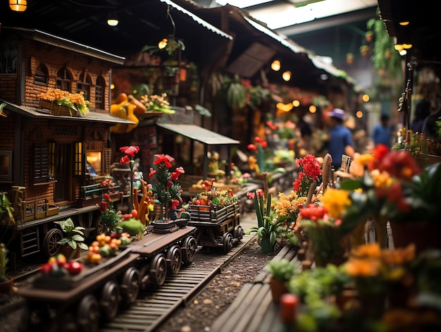 Beauty Tilt Shift With Unique And Creative Photoshoot of a colorful Argentine mercado taken