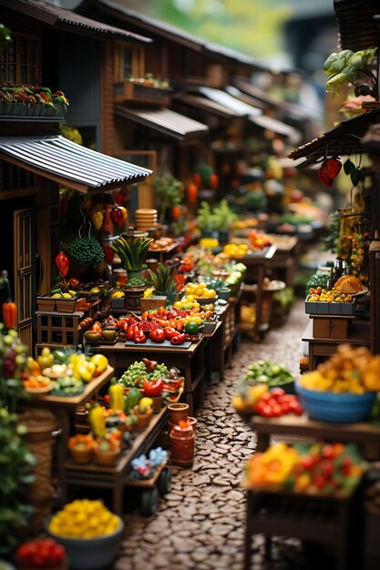 Beauty Tilt Shift With Unique And Creative Photoshoot of a lively Brazilian mercado taken w