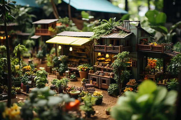 Beauty Tilt Shift с уникальной и креативной фотосессией живописного бразильского меркато та