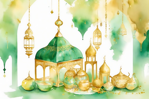 The Beauty of Tradition Watercolor Backgrounds for a Memorable Eid