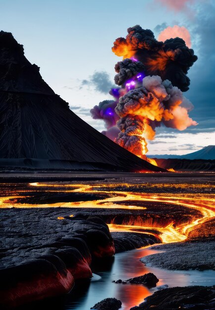 火山の風景の美しさ