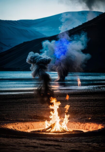 火山の風景の美しさ