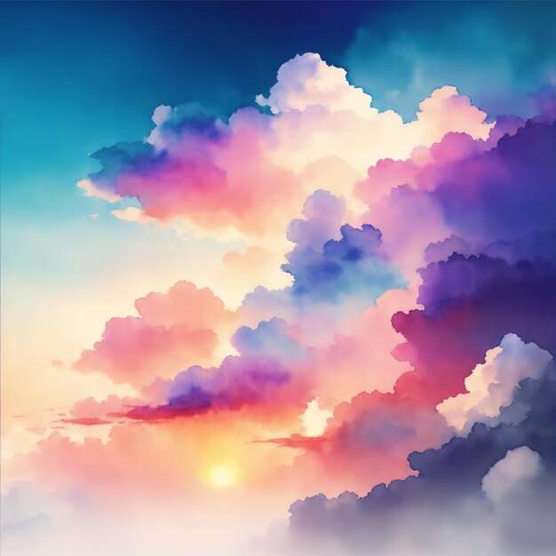 The beauty of watercolor skies art