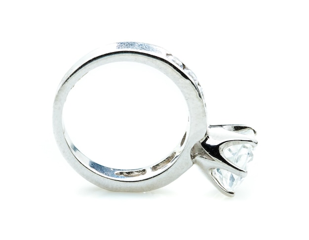 The beauty wedding ring on white background