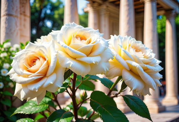 the beauty of white flowers in closeup set against a blurred background